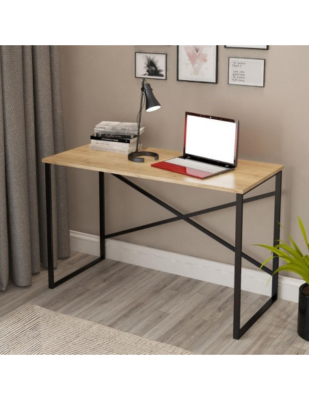 Scrivania metallo e legno rovere sonoma Desk p789 - Kallea