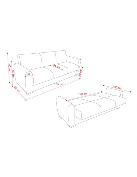 Divano letto 2 posti blu Dome - Kallea