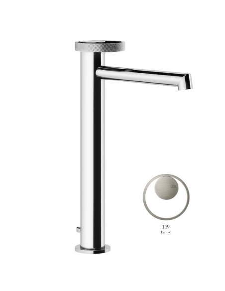 Miscelatore Lavabo alto Gessi serie Anello bocca lunga cod.63305 con scarico e flessibili di collegamento - Kallea