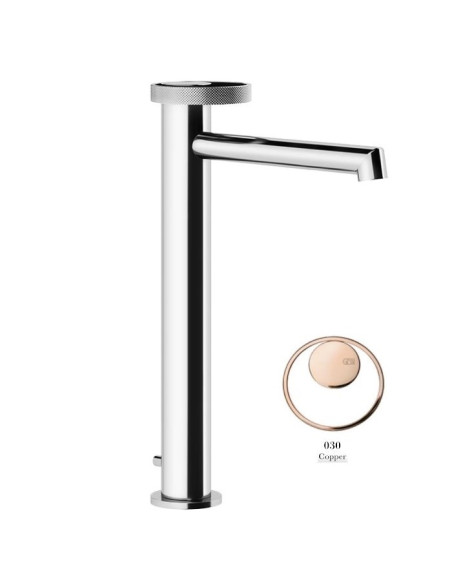 Miscelatore Lavabo alto Gessi serie Anello bocca lunga cod.63305 con scarico e flessibili di collegamento - Kallea