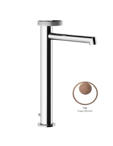 Miscelatore Lavabo alto Gessi serie Anello bocca lunga cod.63305 con scarico e flessibili di collegamento - Kallea