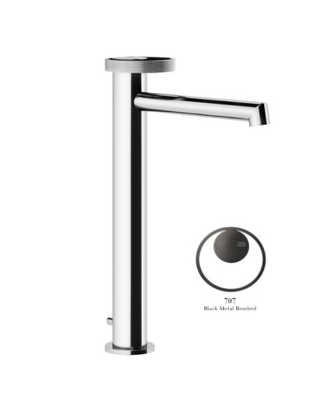 Miscelatore Lavabo alto Gessi serie Anello bocca lunga cod.63305 con scarico e flessibili di collegamento - Kallea