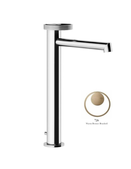 Miscelatore Lavabo alto Gessi serie Anello bocca lunga cod.63305 con scarico e flessibili di collegamento - Kallea