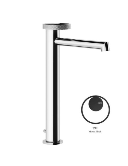 Miscelatore Lavabo alto Gessi serie Anello bocca lunga cod.63305 con scarico e flessibili di collegamento - Kallea