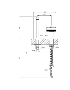 Miscelatore Lavabo Gessi serie Anello cod.63315 con flessibile di collegamento - Kallea 2