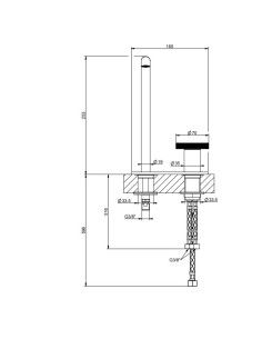 Miscelatore Lavabo alto Gessi serie Anello bocca lunga cod.63316 con flessibile di collegamento - Kallea 2