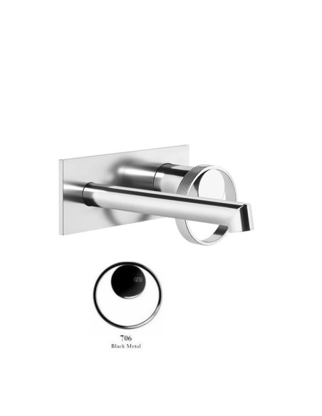 Miscelatore a parete gessi serie Anello bocca corta cod.63388 esterna cod.63397 incasso - Kallea