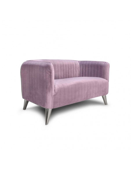 Divano 2 posti Alasca rosa con bordino silver - Kallea