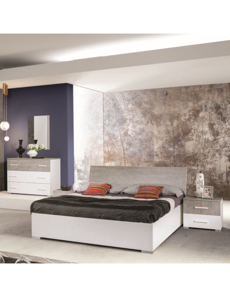 Camera da letto bianco larice cemento Maisa - Kallea