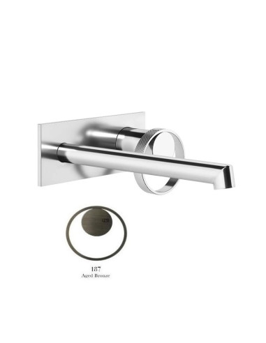 Miscelatore a parete gessi serie Anello bocca lunga cod.63389 esterna cod.63397 incasso - Kallea