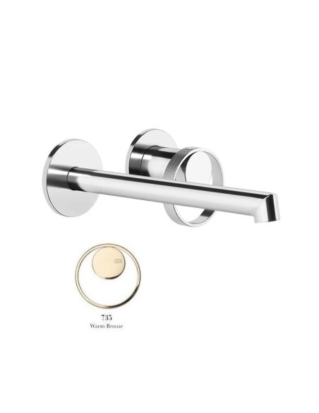 Miscelatore a parete gessi serie Anello bocca lunga cod.63383 esterna cod.63397 incasso - Kallea