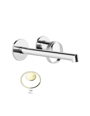 Miscelatore a parete gessi serie Anello bocca lunga cod.63383 esterna cod.63397 incasso - Kallea