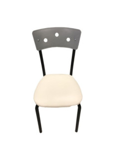 Sedia Alexa in metallo grafite cemento - Kallea