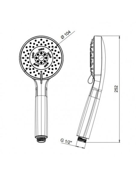 Doccetta Jacuzzi serie Cloe anticalcare 1291142JA00 cromato 5 getti - Kallea