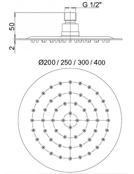 Soffione tondo Jacuzzi ultrapiatto 1811052JAYO diametro 250mm nero opaco - Kallea
