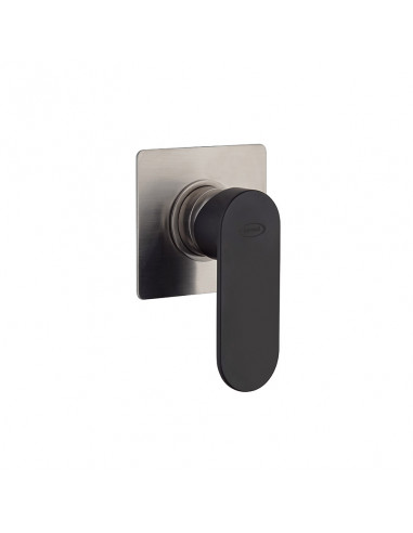 Miscelatore Jacuzzi incasso monocomando per doccia serie Borea PW 0BOPW410JA01 NICHEL SPAZZOLATO - NERO OPACO - Kallea