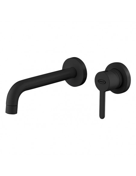 Rubinetto Jacuzzi a incasso per lavabo serie Sunset YO senza scarico 0SUYO497JA00 nero opaco bocca interasse 19 cm - Kallea