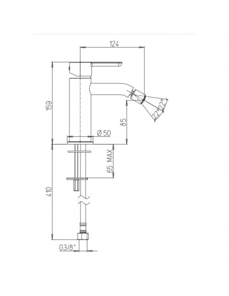 Rubinetto Jacuzzi per bidet serie Sunset YO senza scarico automatico 0SUYO092JA01 nero opaco - Kallea