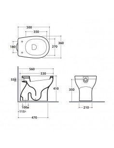 Vaso a pavimento Globo serie Grace GR001.BI bianco lucido scarico con brida - Kallea 2