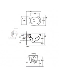 Vaso sospeso Globo serie 4ALL senzabrida MDS03BI bianco lucido - Kallea 2
