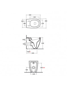 Vaso filo parete Globo serie 4ALL MD002BI con brida bianco lucido - Kallea 2