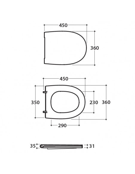 Copriwater Globo serie 4ALL in duroplast MDR19BI non rallentato bianco lucido - Kallea