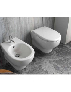 Sanitari sospesi Globo serie Grace bianco lucido con sistema SENZABRIDA® con sedile rallentato - Kallea 2