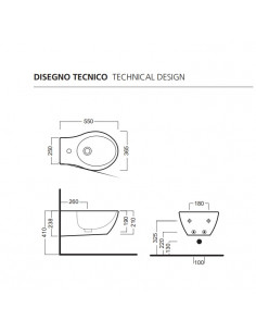 Bidet sospeso Hatria serie Nido YXNIN01 bianco lucido - Kallea 2