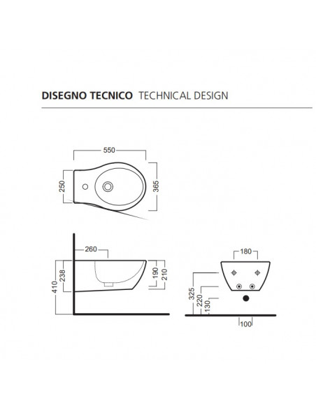Bidet sospeso Hatria serie Nido YXNIN01 bianco lucido - Kallea