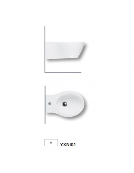 Bidet sospeso Hatria serie Nido YXNIN01 bianco lucido - Kallea