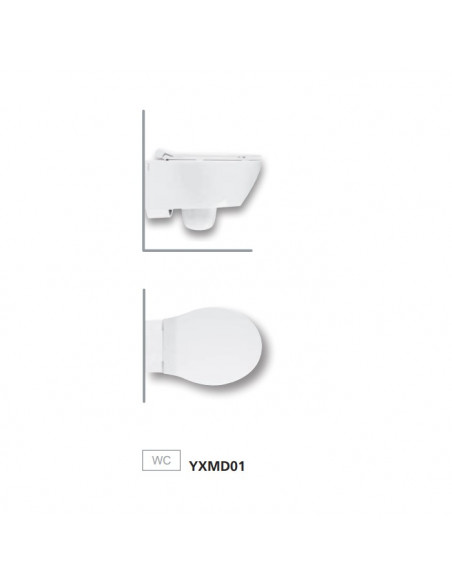 Vaso sospeso Hatria serie Nido scarico con brida YXMD01 bianco lucido - Kallea