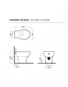 Vaso filoparete Hatria serie Nido YOQU01 con brida bianco lucido - Kallea 2