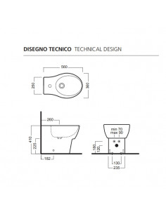 Bidet filoparete Hatria serie Nido YOQW01 bianco lucido - Kallea 2