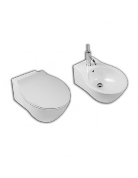 Sanitari sospesi Hatria serie Nido con sistema con brida con sedile rallentato - Kallea