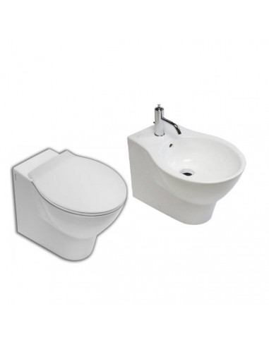 Sanitari filoparete Hatria serie Nido con brida con sedile rallentato - Kallea