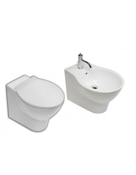 Sanitari filoparete Hatria serie Nido con brida con sedile rallentato - Kallea
