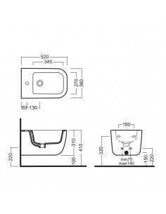 Bidet sospeso Hatria serie Bianca Y1X501 bianco lucido - Kallea 2