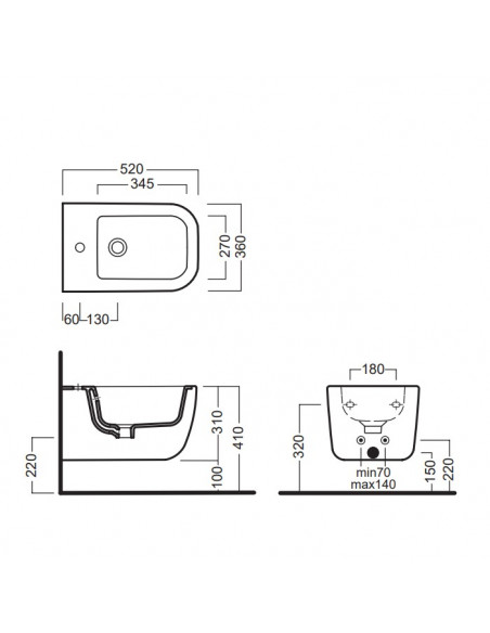 Bidet sospeso Hatria serie Bianca Y1X501 bianco lucido - Kallea