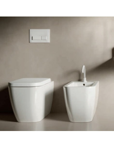 Sanitari Filoparete Hatria serie Bianca con scarico Rimless senza brida con sedile rallentato - Kallea 2