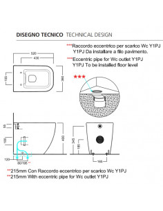 Vaso filoparete Hatria serie Bianca scarico Rimless senza brida Y3AL25 BIANCO OPACO - Kallea 2