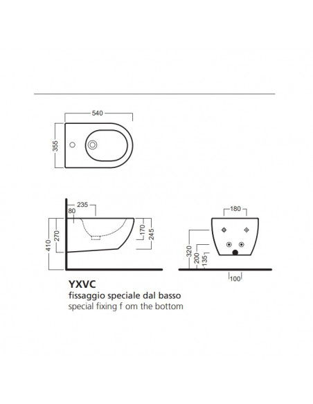 Bidet sospeso Hatria serie Fusion Y1D901 bianco lucido - Kallea