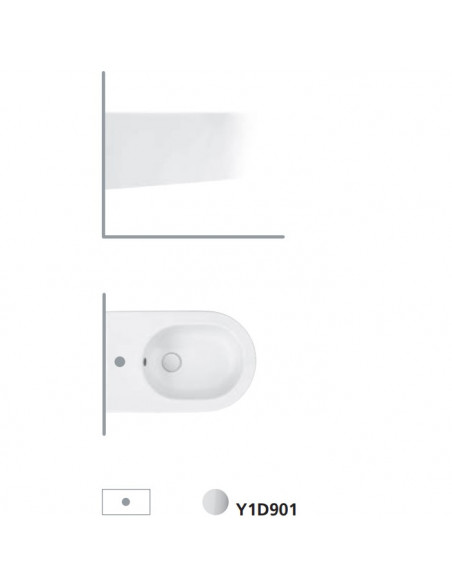 Bidet sospeso Hatria serie Fusion Y1D901 bianco lucido - Kallea