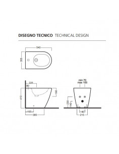 Bidet filo parete Hatria serie Fusion YOV601 bianco lucido - Kallea 2
