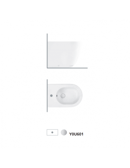 Sanitari filo parete Hatria serie Fusion scarico rimless senza brida con sedile rallentato bianco lucido - Kallea