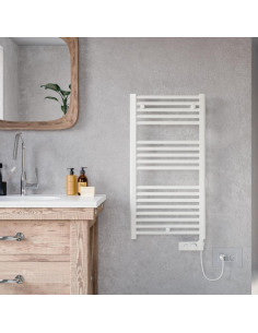 Termoarredo Lazzarini serie Cortina Analogic elettrico 1375 x 480 mm bianco ral 9016 dritto - Kallea 2