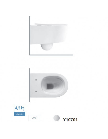 Sanitari sospesi Hatria serie Fusion scarico rimless senza brida con sedile rallentato bianco lucido - Kallea