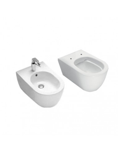 Sanitari sospesi Hatria serie Fusion scarico rimless senza brida con sedile rallentato bianco lucido - Kallea