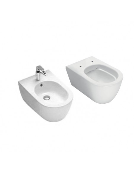 Sanitari sospesi Hatria serie Fusion scarico rimless senza brida con sedile rallentato bianco lucido - Kallea
