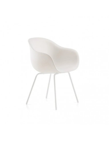 Sedia Fade Chair di plust interno esterno base in polietilene e gambe metallo - Kallea