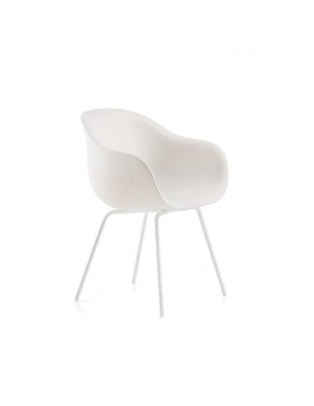 Sedia Fade Chair di plust interno esterno base in polietilene e gambe metallo - Kallea